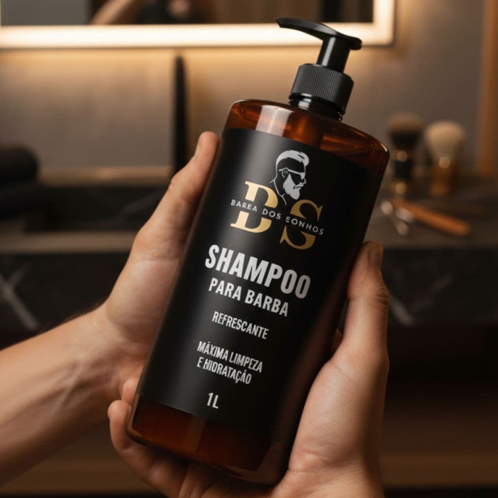 Shampoo Para Barba1 Litro Cuidado Essencial para Barba