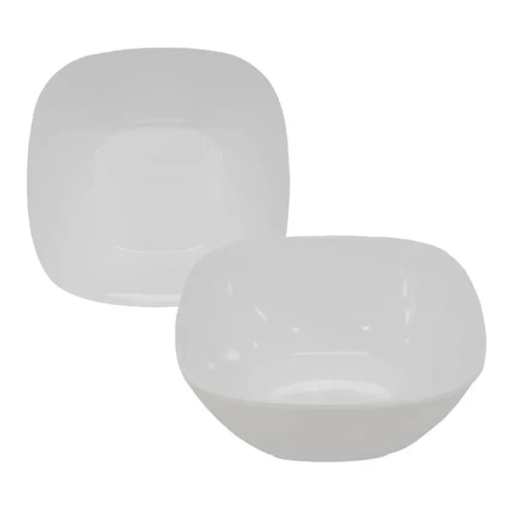 Tigela Bacia Quadrada 21cm 1500ml Branca Melamina Bestfer