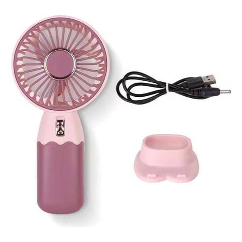 Mini Ventilador De Mão Portátil Recarregável turbo Usb Com Suporte Para Escritório Casa Sala