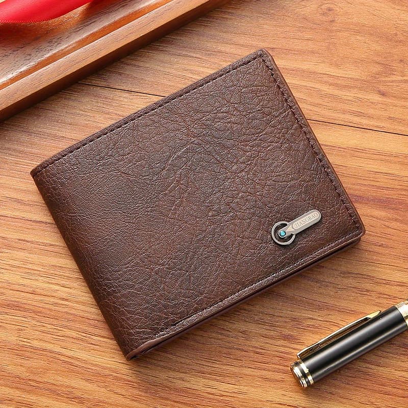 Carteira De Couro Masculina , Curta PU Casual Empresarial