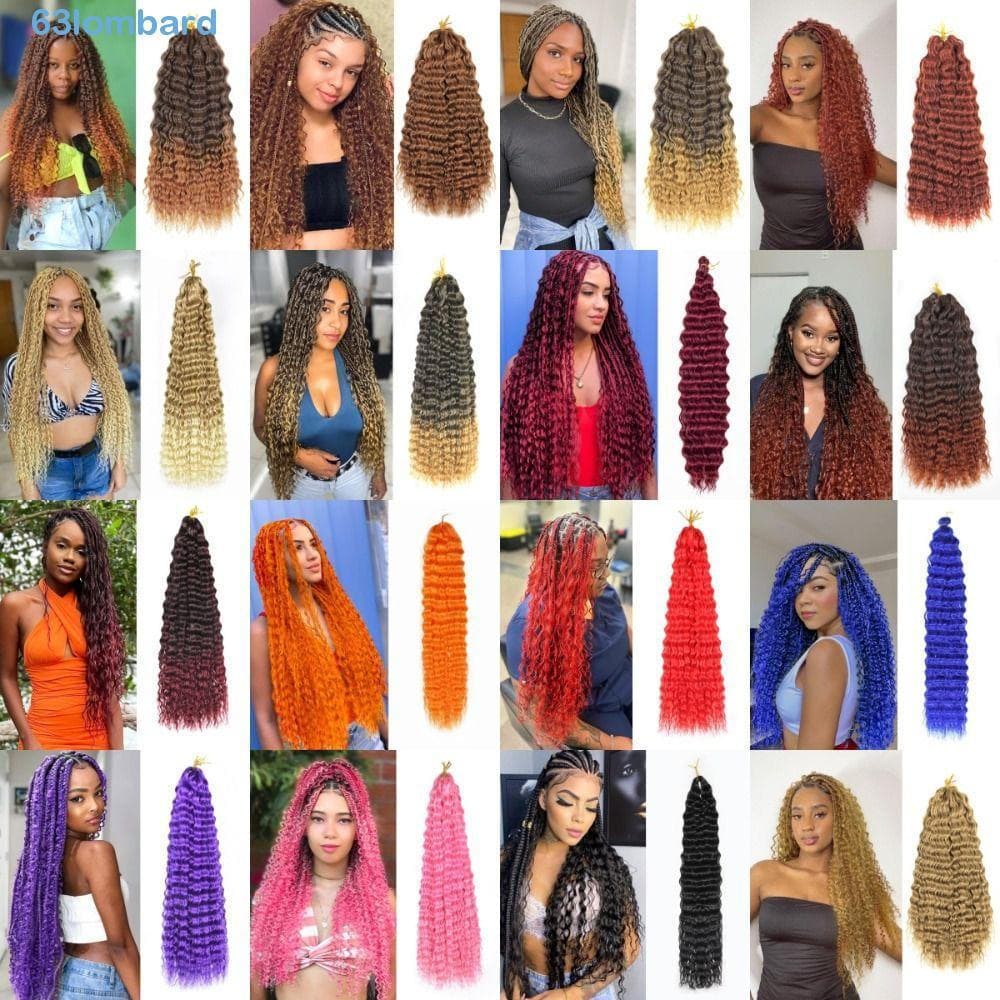LOMBARD Deep Twist Crochet Hair , Ombre Afro Curls Cabelo De Crochê Sintético , 18/24 Polegada Onda De Água Encaracolado