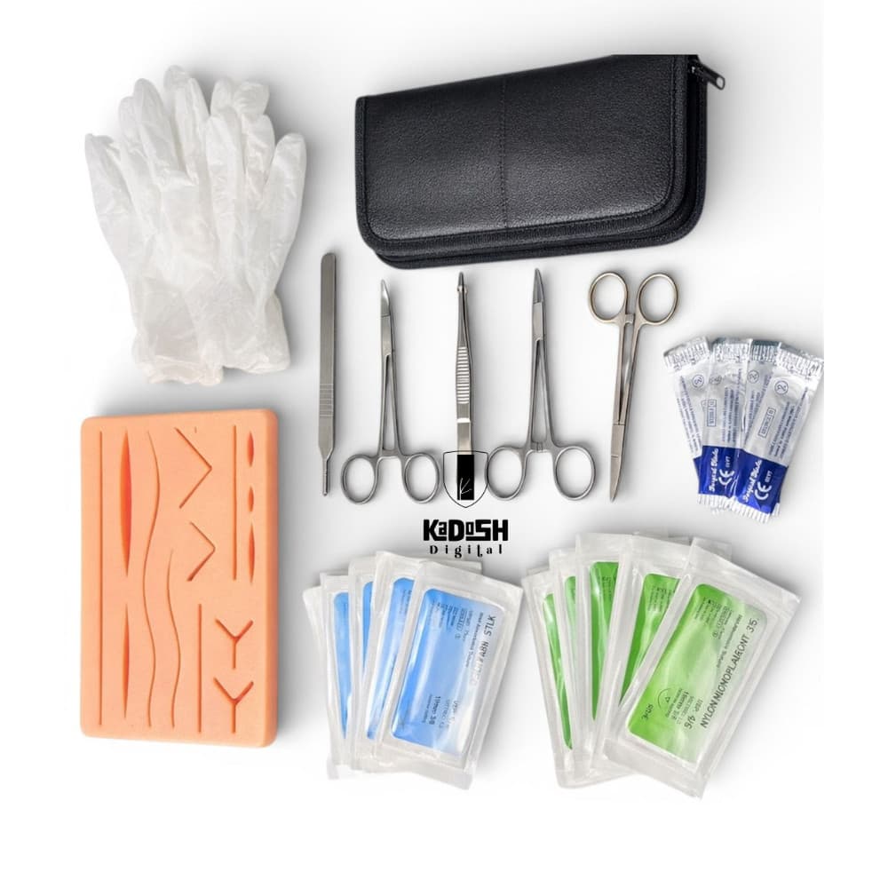 Kit Completo de Treinamento Educacional de Sutura 25 Peças Para Prática Não Clínica