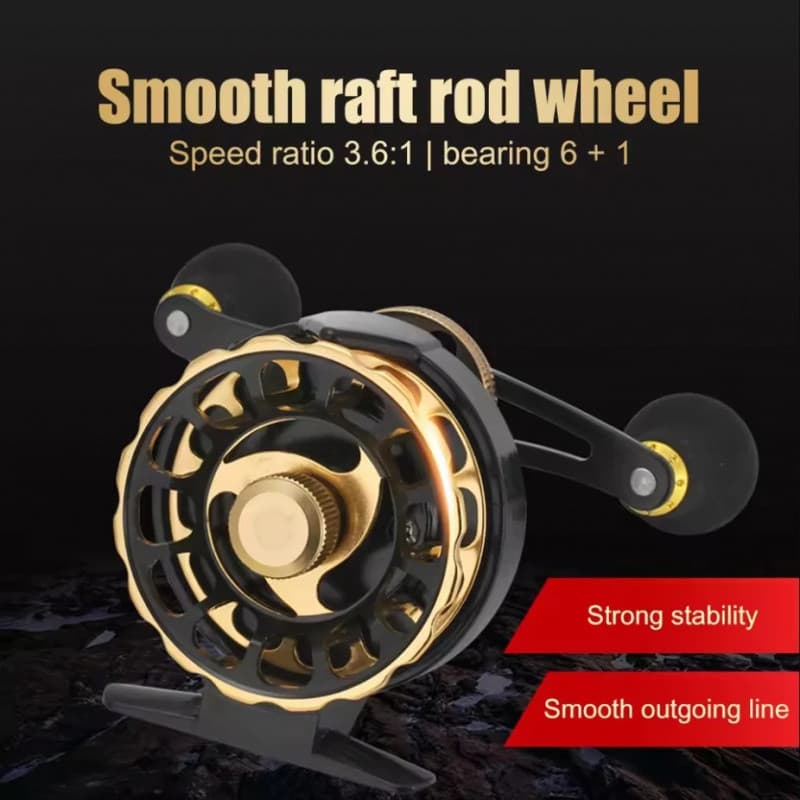 Carretel De Pesca No Gelo De Inverno De Metal 3.6 : 1 6 + 1BB Antiderrapante Alça Da Mão Esquerda/Direita Roda Jangada D