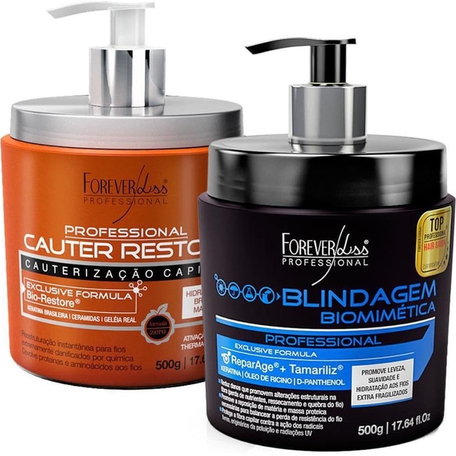 Kit Cauterização Capilar com Blindagem Biomimética 500g Forever Liss