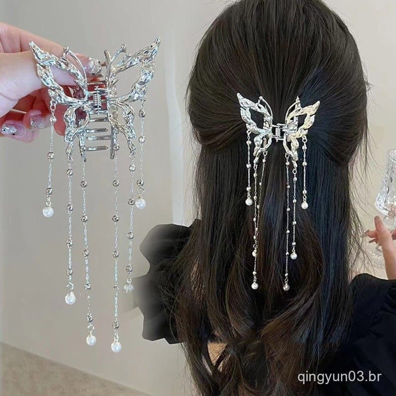 ((Quantidade De contas de corrente aleatórias) Elegante Borboleta Oca Tassel Super Fada Meio-amargola Temperamento do Ca