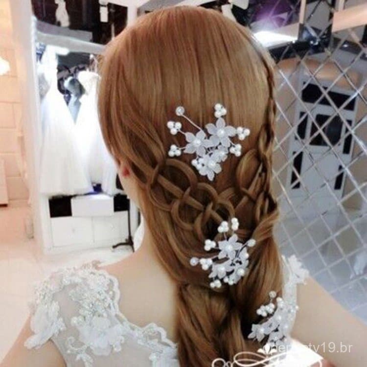 Acessório de cabelo para noivas mais vendido: grampo de cabelo com flor de contas vermelhas, acessório para vestido de n