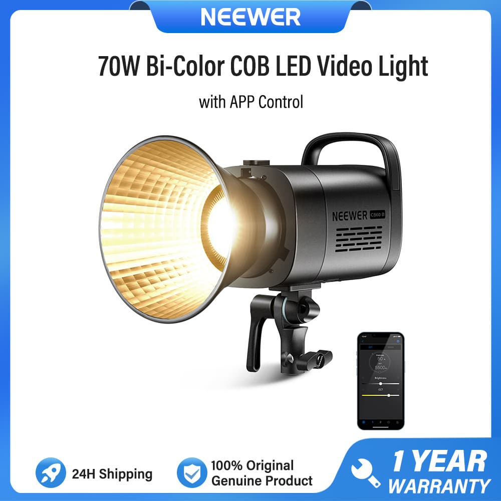 NEEWER CB60B 70W Bicolor 2700K-6500K LED Luz De Vídeo Bowens Mount E Controle De Aplicativo