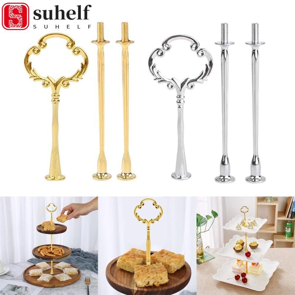 Suporte De Bolo SUHELF , Placa De 2 Camadas De Liga De Zinco Hardware De 3 Para Festa De Casamento