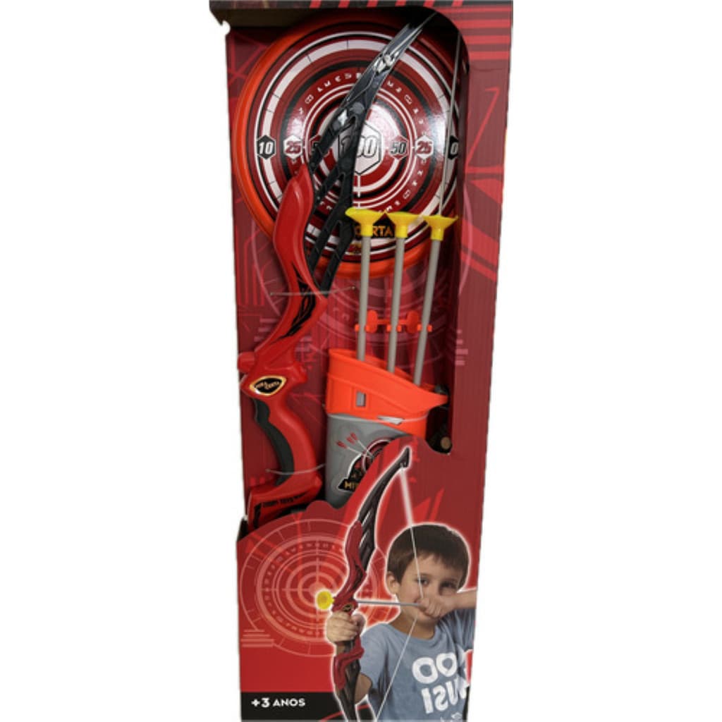 Kit Arco Com 3 Flechas E Alvo Mira Certa Lançador Arqueiro