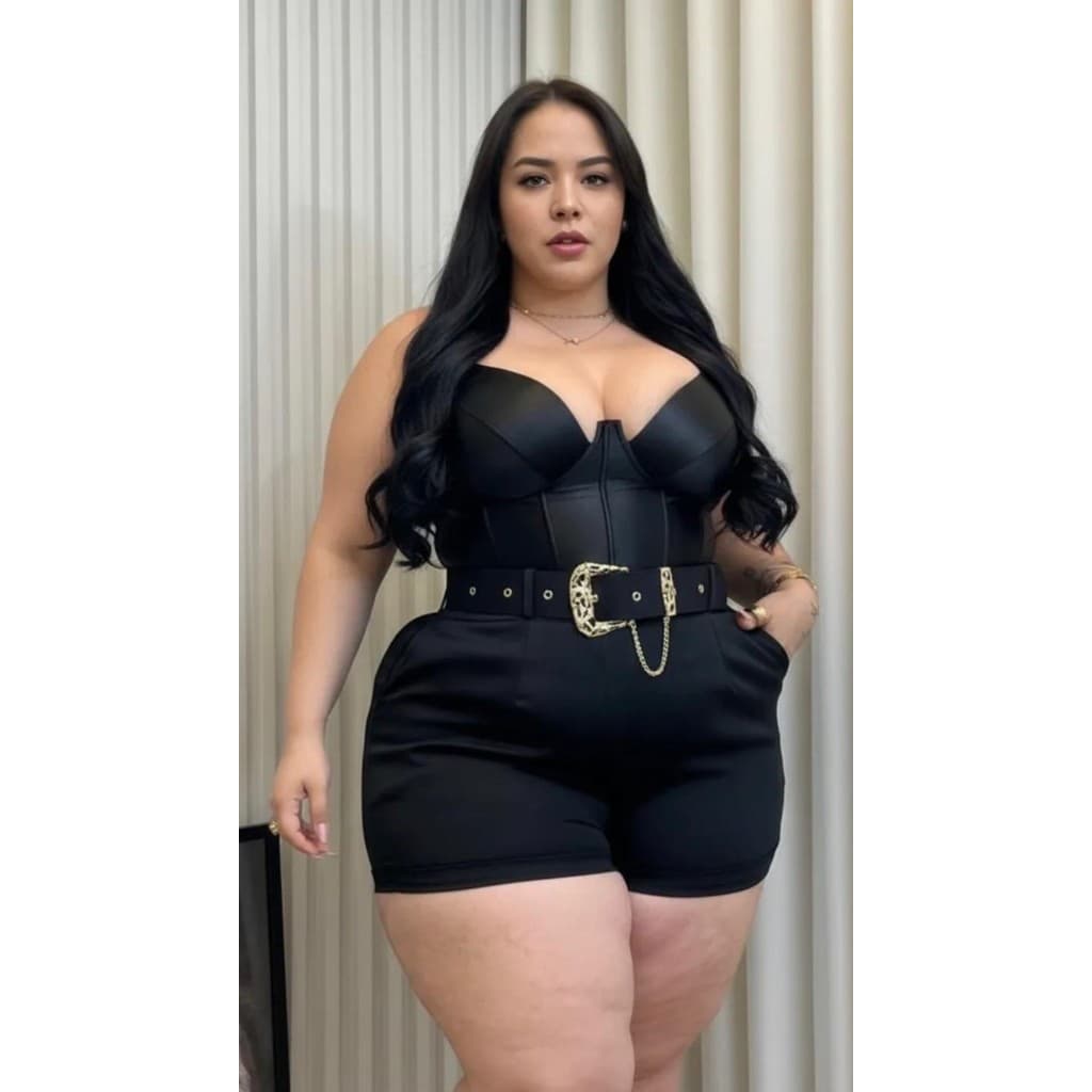 Corset Plus Size Feminino Com Barbatana Estica Promoção