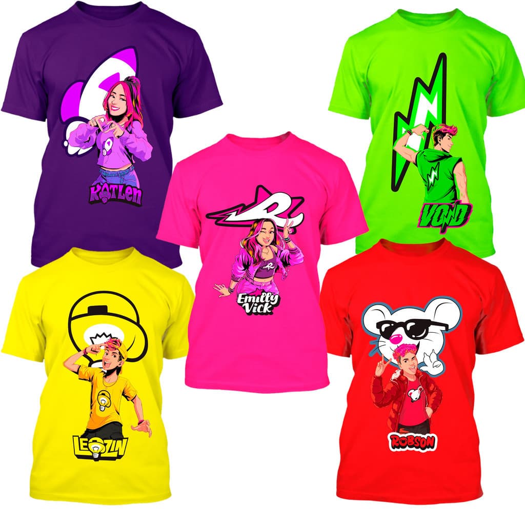 Camiseta Emilly Vick Katlen Void Leozin Robson Infantil  Nova Coleção  Lançamento 2026 Trends Emili Trends