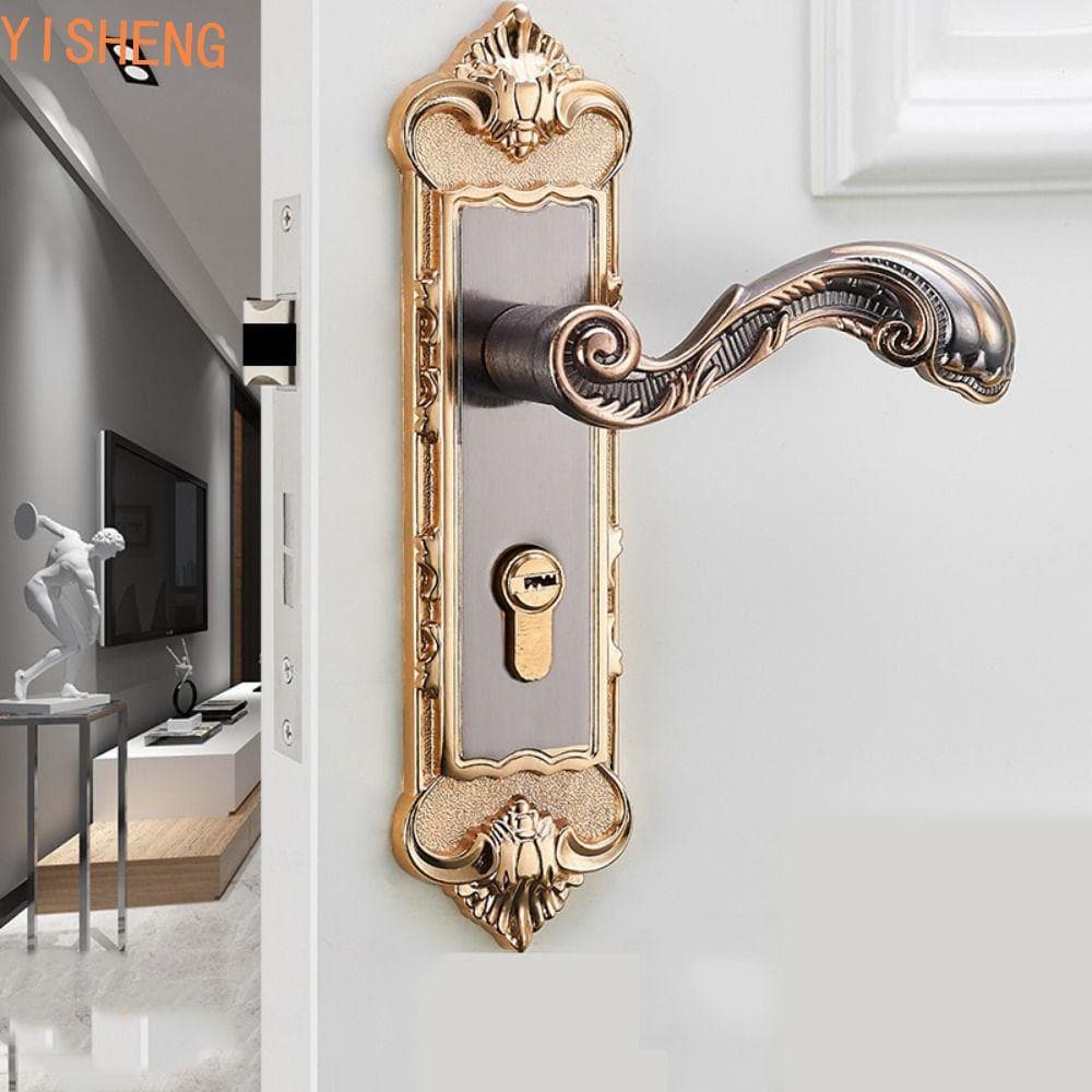 Fechadura Interna Da Porta Do Quarto YISHENG , Conjunto De Maçaneta Vintage Estilo Europeu , Fácil Instalação