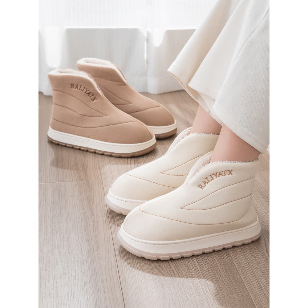 Sapatos de confinamento outubro novembro outono inverno envolto salto velo quente pode usar fora antiderrapante sola gro