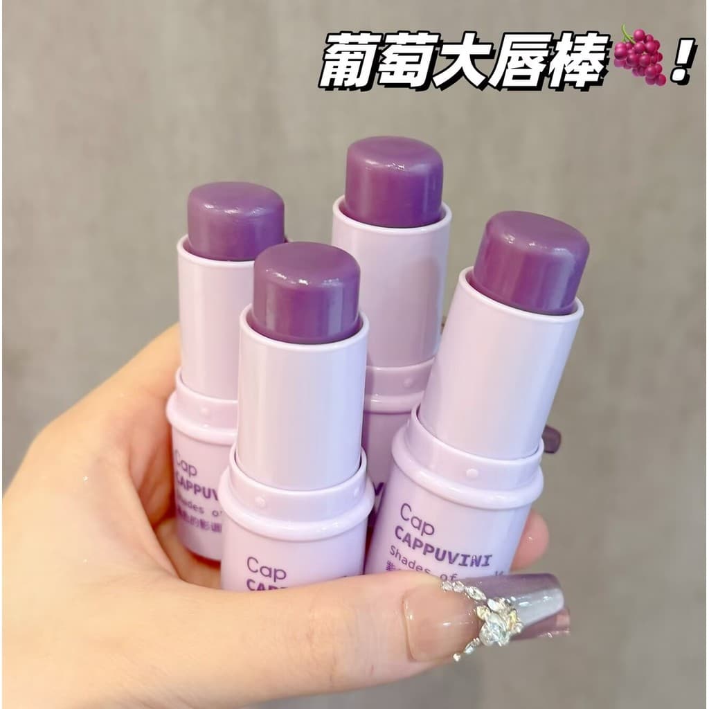 Bonito saltitante uva bálsamo labial incolor Base diária 2025 outono inverno novo produto Anti-secagem uva refrescante m