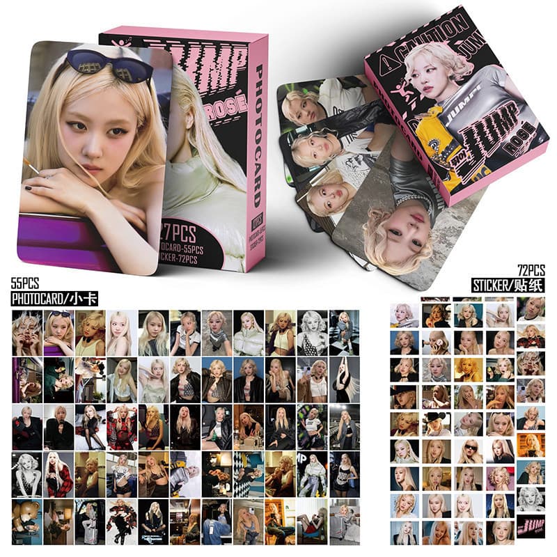 127 folhas/caixa BLACKPINK cartão de foto álbum de salto JENNIE rosa LISA JISOO LOMO cartão adesivo KPOP colecionáveis M