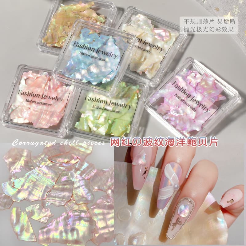 Manicure Irregular sinfonia concha peça Ultra-fina peça grande pode quebrar Natural Abalone peça decoração de unhas ins