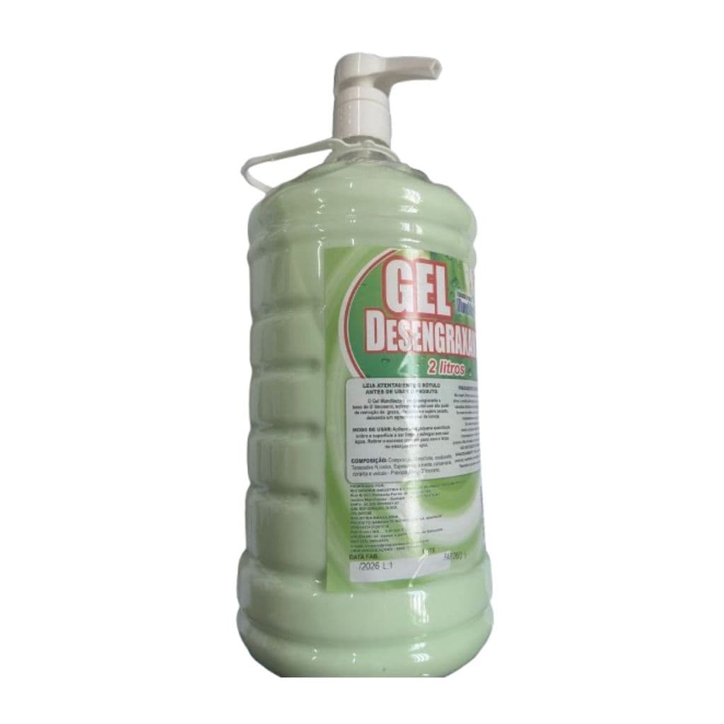 Limpa Mãos Gel Desengraxante 2 Litros Com Válvula Profissional Removedor Gordura Forte