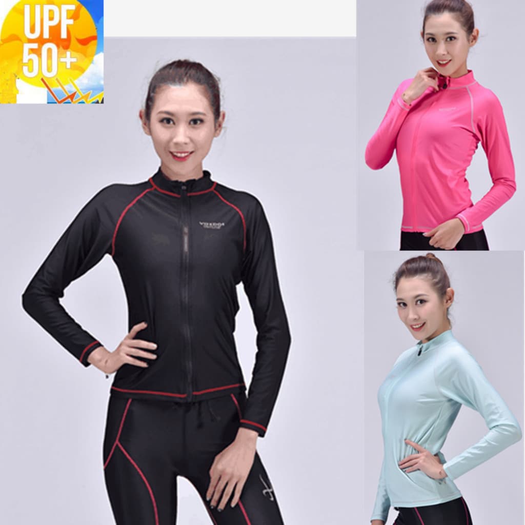 Comércio exterior Split feminino protetor solar 50 + anti-ultravioleta Wetsuit zíper Cardigan terno de mergulho anti-ris