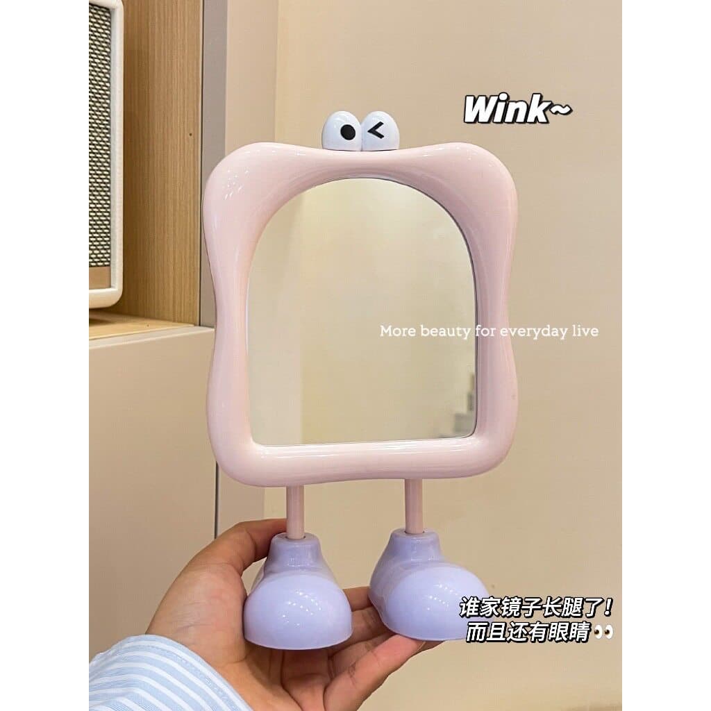 Ins espelho de maquiagem bonito dormitório estudante portátil pequeno espelho HD escritório desktop Stand-Up espelho de