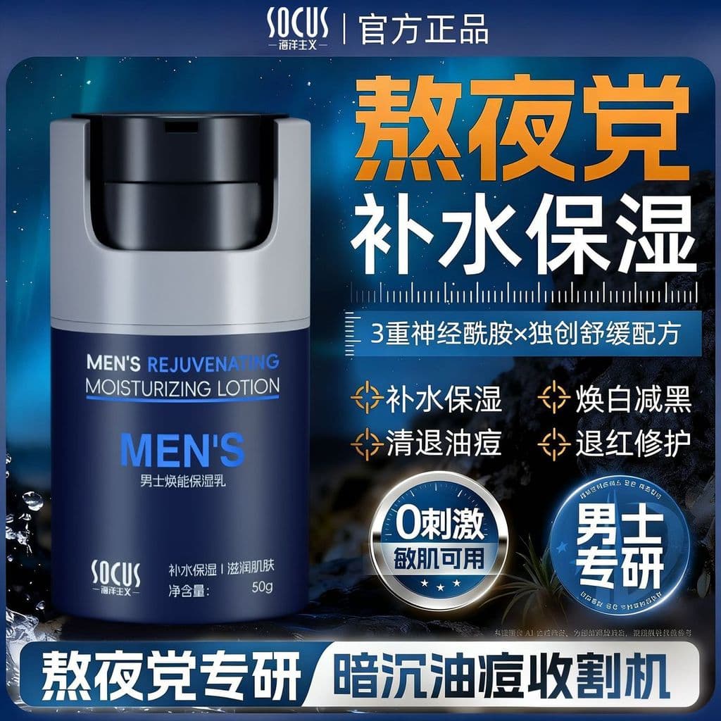 Creme especial masculino hidratante hidratante reparação rosto controle de óleo loção refrescante não gordurosa