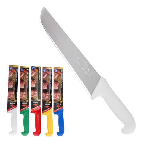 Faca Açougue Corneta Solingen Inox Profissional 10  Cabo Bra Branco