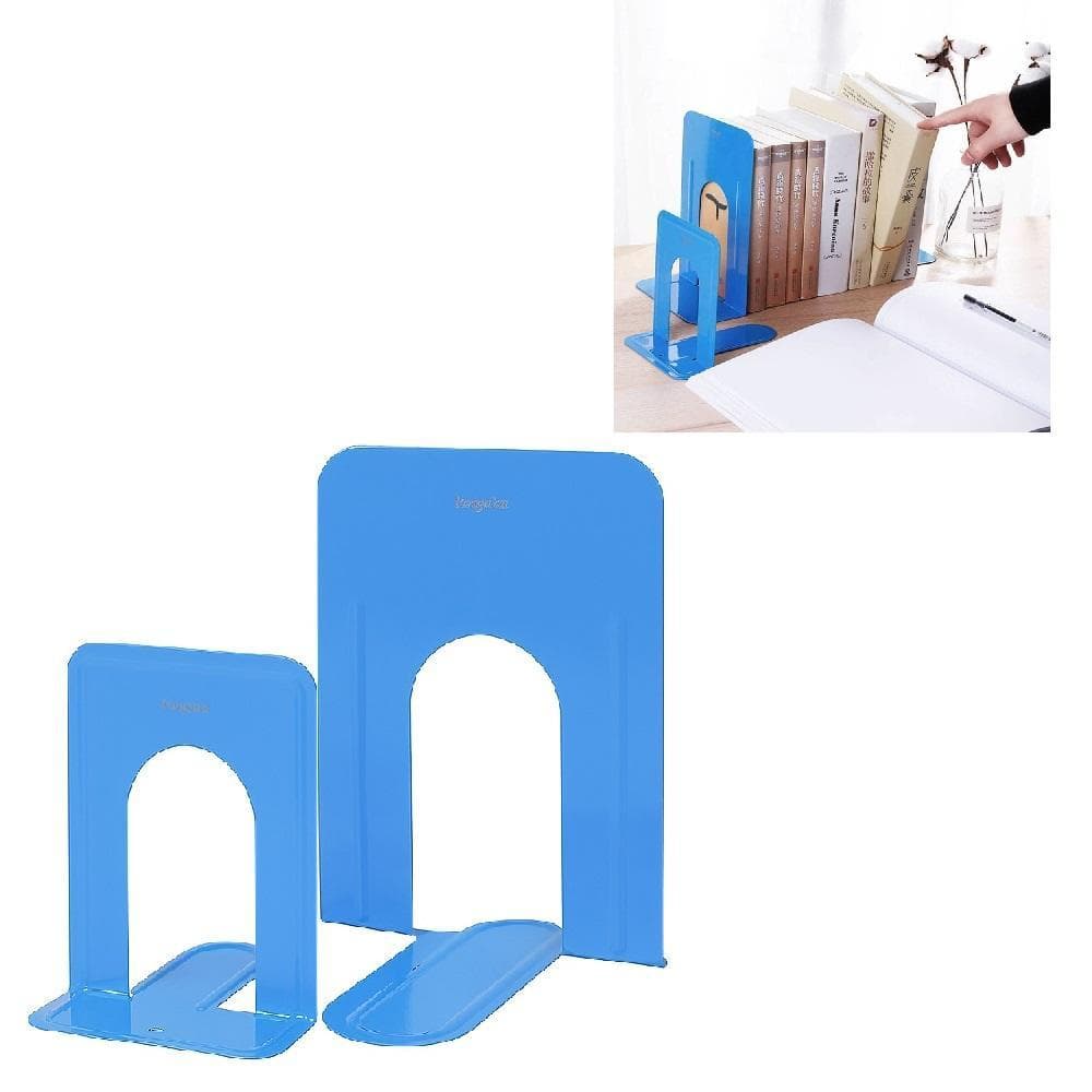 SUPORTE APOIO DECORATIVO PARA LIVROS KIT 2 UNIDADES ORGANIZADOR DE DOCUMENTOS CDS E DVDS AZUL
