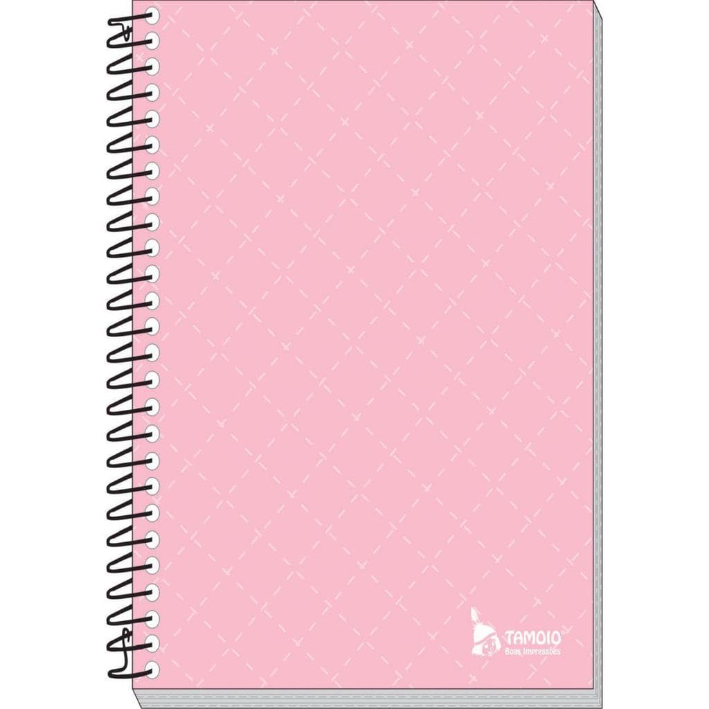 Caderneta Espiral TAMOIO Capa Dura Cor Rosa 1/8 64 Fls Un