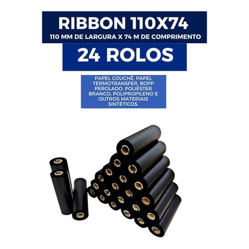 Kit 24un Ribbon Trx 48 Misto 110x74 Impressão Código Barras