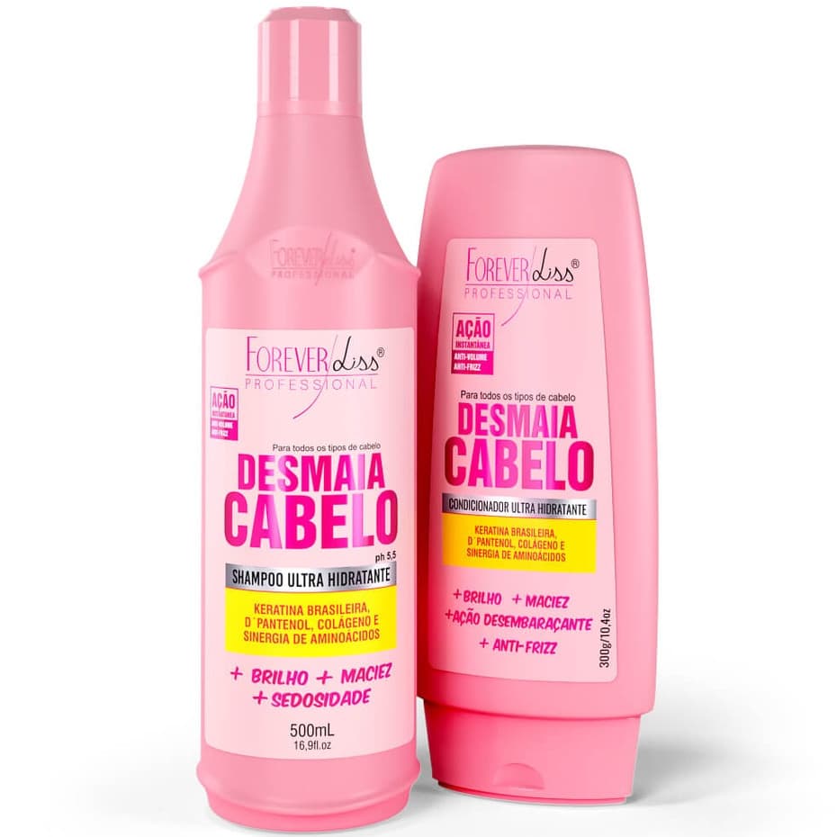 Forever Liss Kit Desmaia Cabelo Shampoo 500ml + Condicionador 300ml