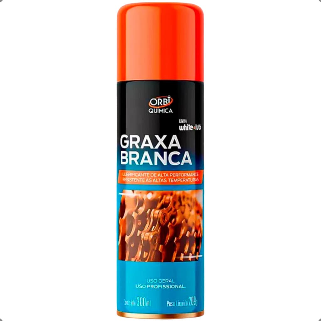 Graxa Branca Spray Orbi Química 300ml Lubrificante Corrente Moto Portão Náutica Resistente Água
