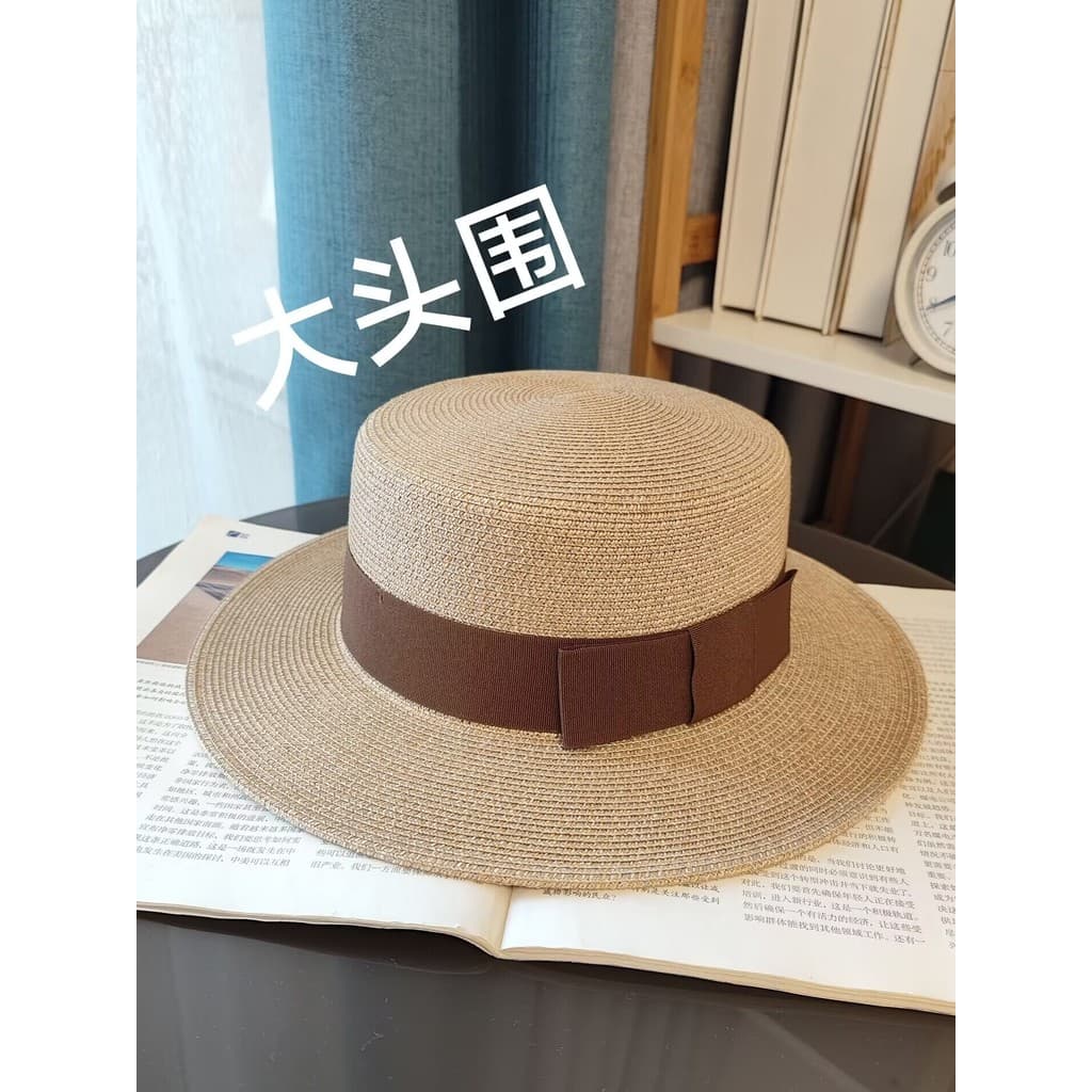 Yijing impressão influenciador mesmo estilo topo plano estilo verão grande circunferência da cabeça chapéu de sol femini