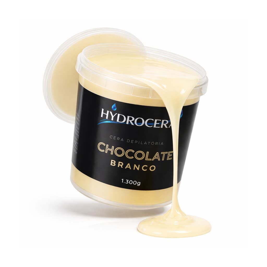 Cera Depilatória Chocolate Branco Hydrocera 1300g Alta Performance Estética Profissional