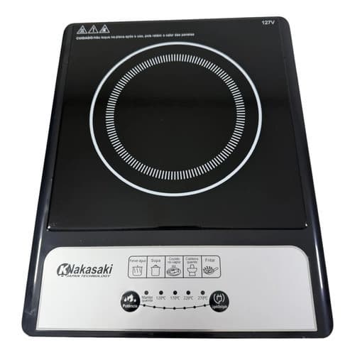 Cooktop Fogão De Indução 2100w Portátil em Cerâmica Painel Touch Preto 127v/220v Luxo