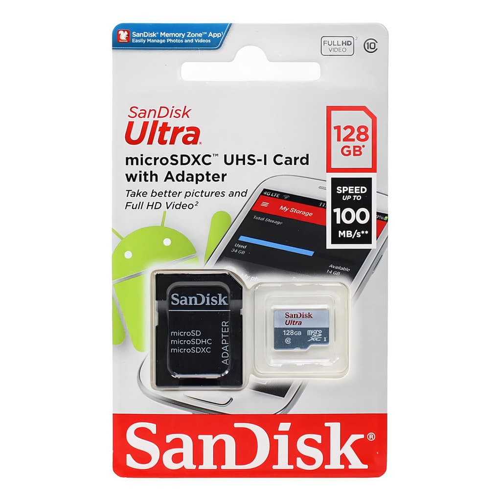 Cartão De Memória Sandisk Ultra 128gb Original 100mb/s Classe 10