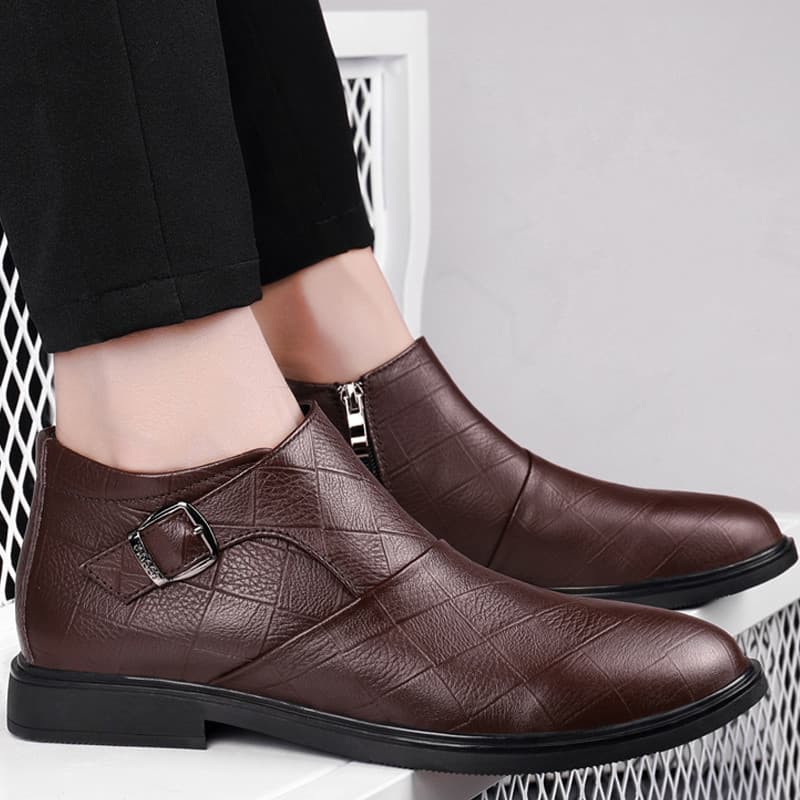 Camada superior de couro masculino Chelsea botas Martin botas de alta qualidade sapatos casuais de couro genuíno tamanho