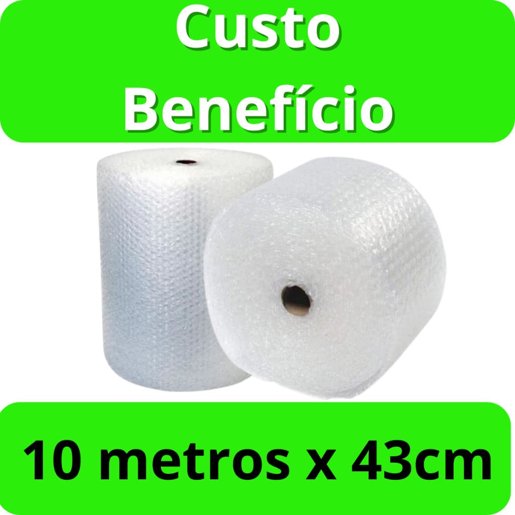 Bobina Plástico Bolha 43cmx10m Largura Alta Qualidade Proteção Ecommerce Mudanças