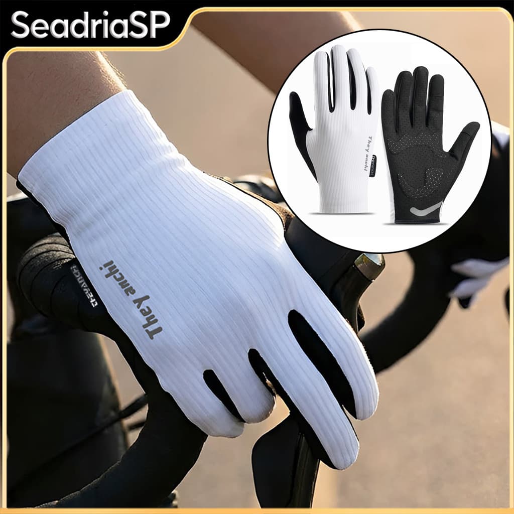 Luva de Ciclismo Masculina Leve com Antivibração e Touchscreen – Conforto para Trilha e Estrada