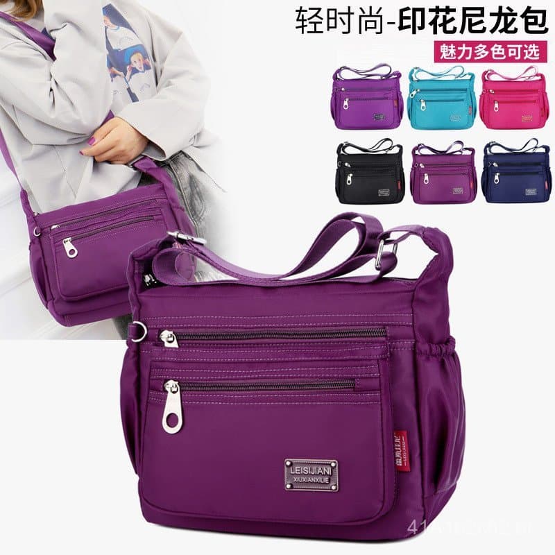 Bolsas de ombro casuais de nylon reforçado para mulheres de meia-idade, bolsas transversais femininas, bolsas elegantes