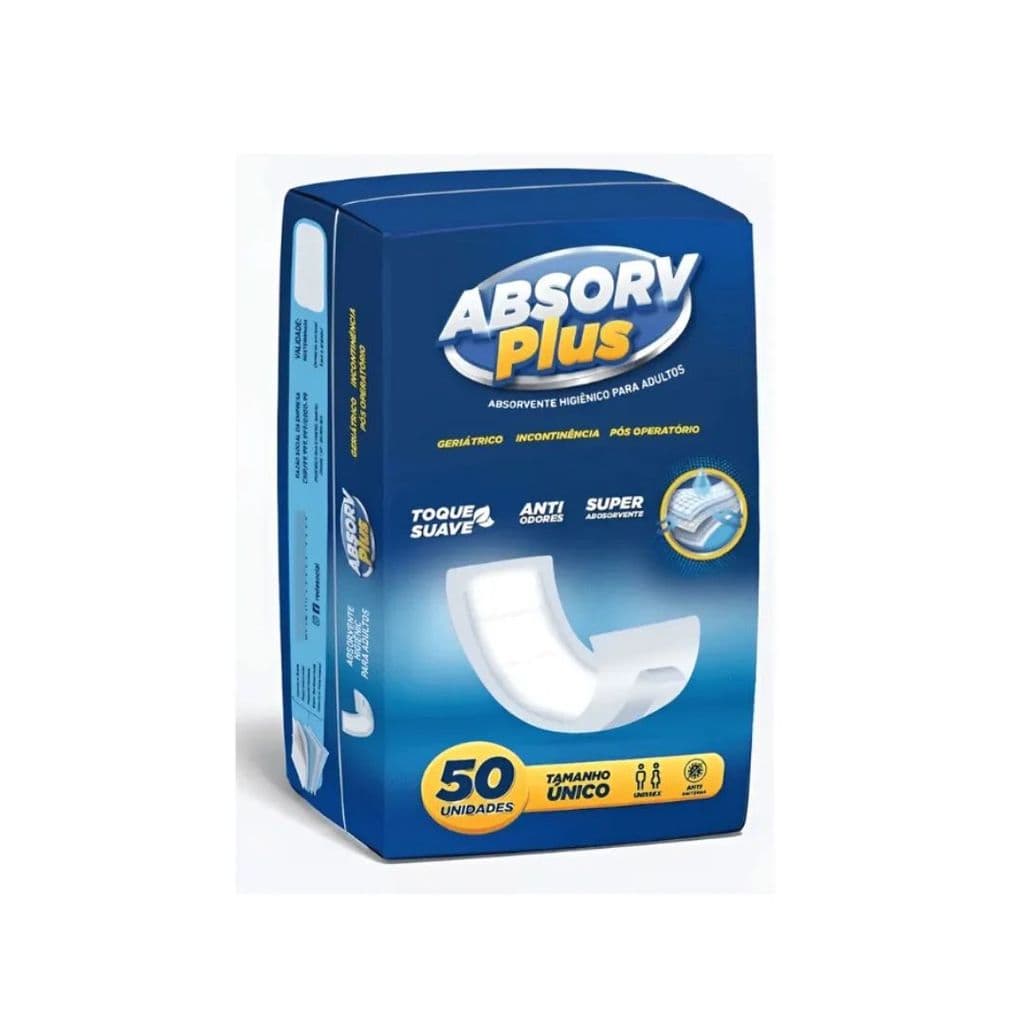 Absorvente Absorv Plus Adulto Geriatra Pós Parto e Pós Operátório Com 50 Unidades