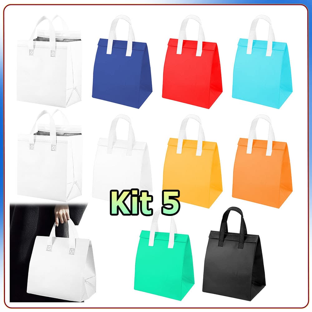 Kit 10 Saco térmico para comida para viagem saco para alimentos quentes e frios bolsa térmica bolsa de piquenique