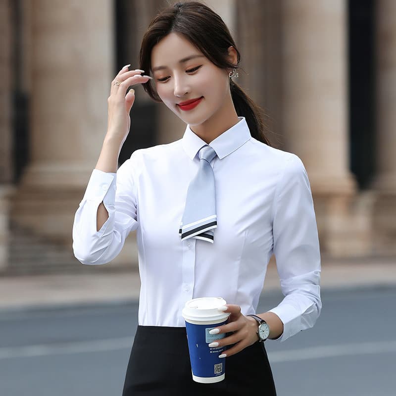 Camisa profissional feminina de manga comprida outono Formal Wear não-ferro camisa branca High-End negócios elegante mod