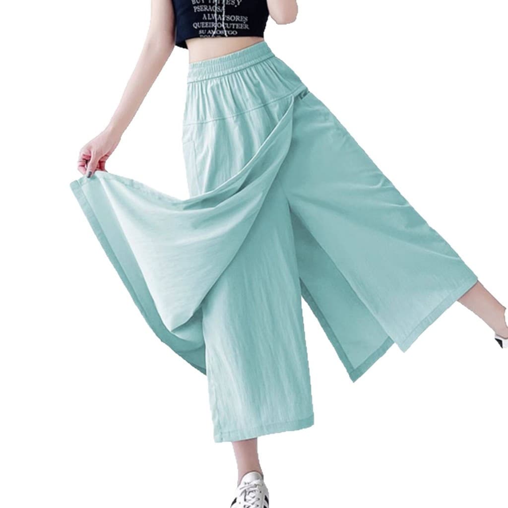 Shorts cortados de algodão sarja feminino solto cintura elástica Casual Calças