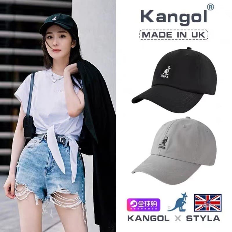 Kangol canguru chapéu de pico masculino feminino mesmo estilo primavera verão preto branco guarda-sol mostrar rosto pequ