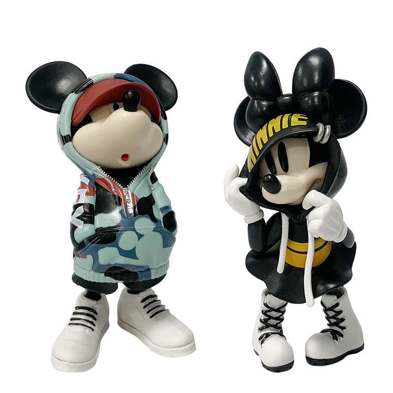 13-15cm MORSTORM Anime Figura Minnie Mouse Mickey Fashion Sweater Q Versão PVC Figuras De Ação Modelo Decoração De Mesa