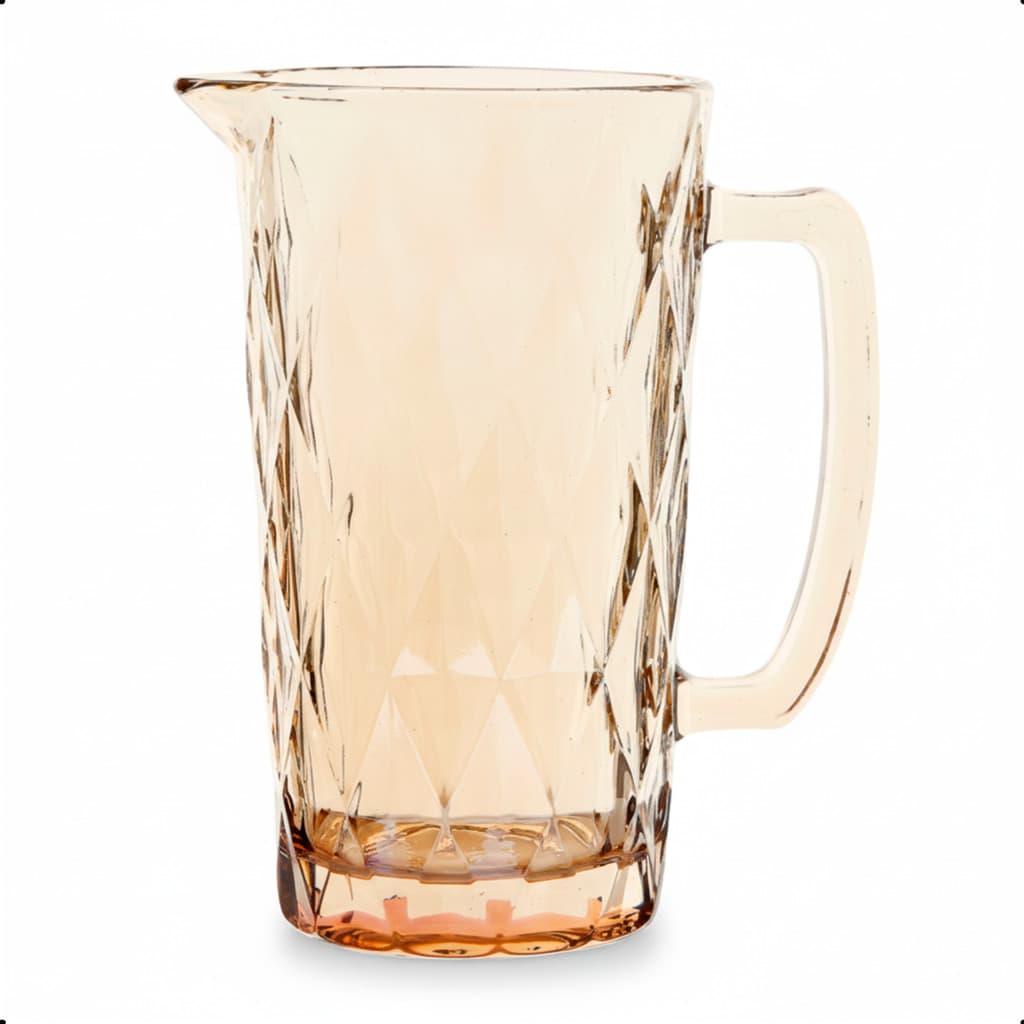 Jarra Diamond 1L Vidro Âmbar Facetada 12x20cm Mesa Posta Água Suco Drinks