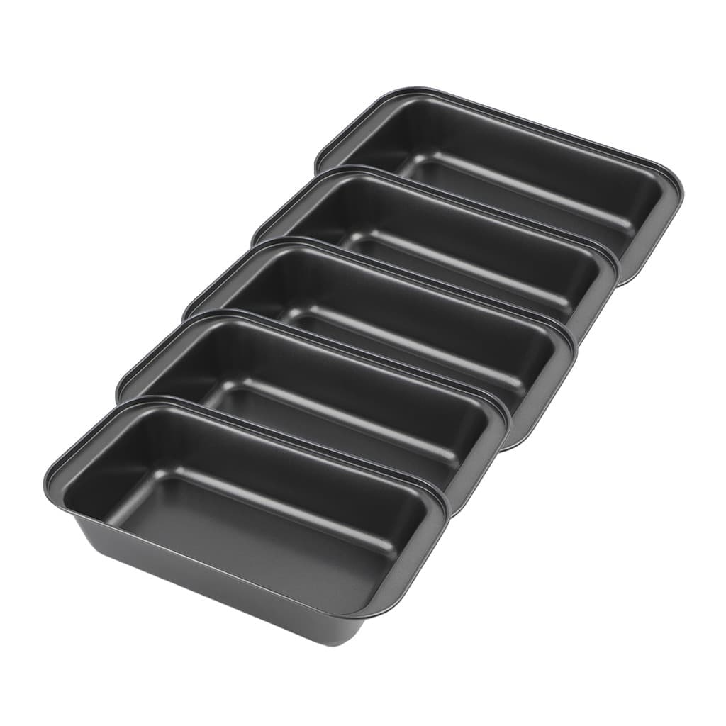 Kit 5 Assadeira Retangular Antiaderente Teflon 28cm Lasanha Bolos Torta Pães Brownie Rocambole Forno