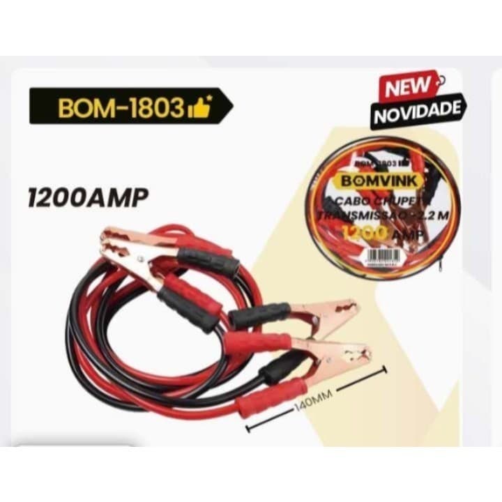 Cabo Auxiliar Chupeta Bateria 1.200amp 2.2Metros BOM-1803