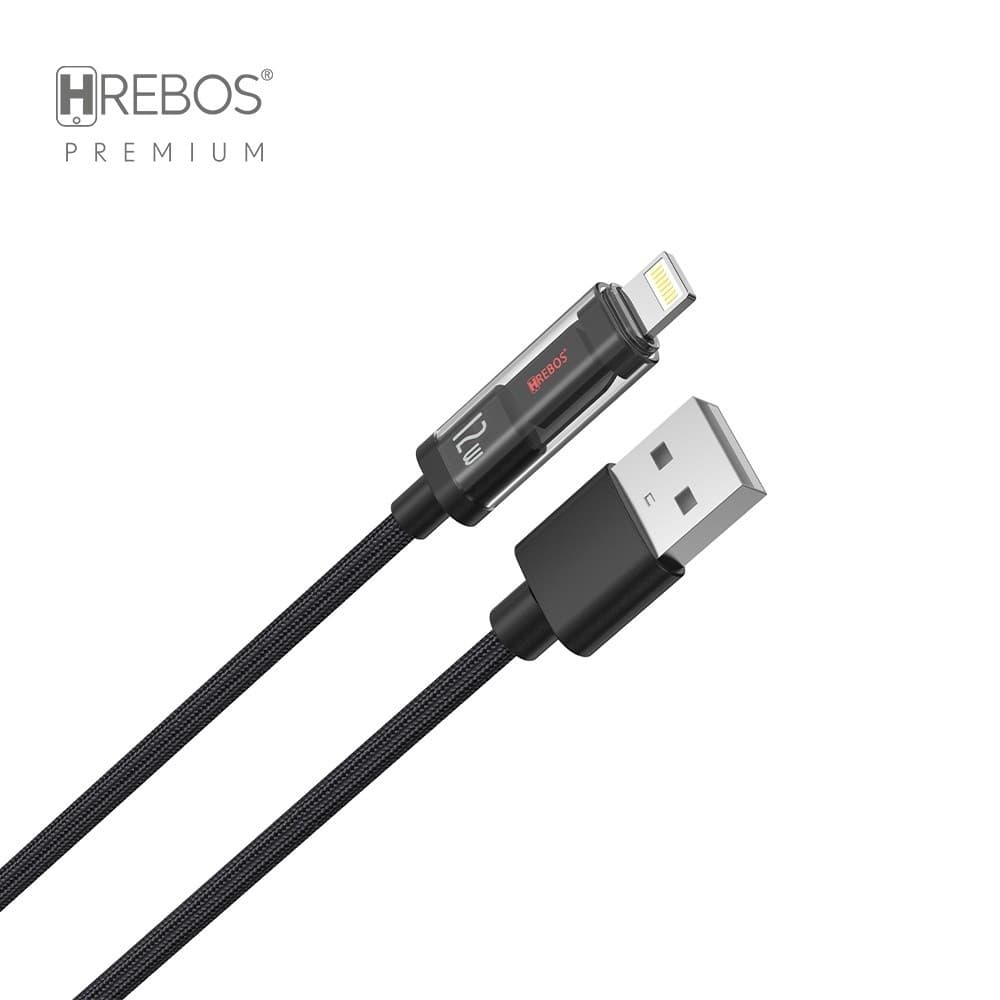 Hrebos Premium | Cabo Infinite Glow 12W Potência 1.2 Metro USB x Lightning