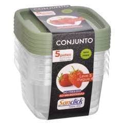 Xplast - Conjunto Pote Quadrado Leve 5 e Pague 4 900ml
