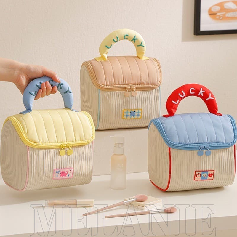 Bolsa De Maquiagem Em Formato De Casa De Desenho Animado-Portátil De Armazenamento De Produtos De Higiene Pessoal-Bolsas